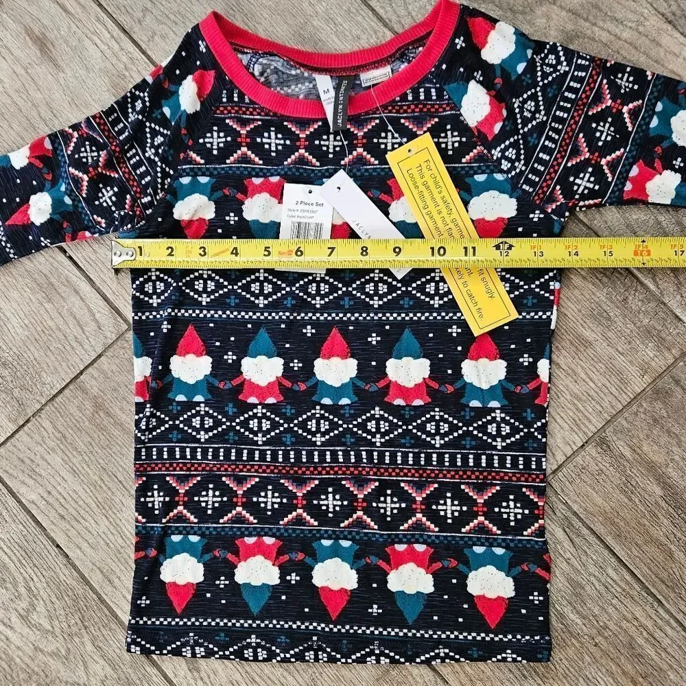 Jaclyn Intimates Santa Gnome PJ Set Kids Size M